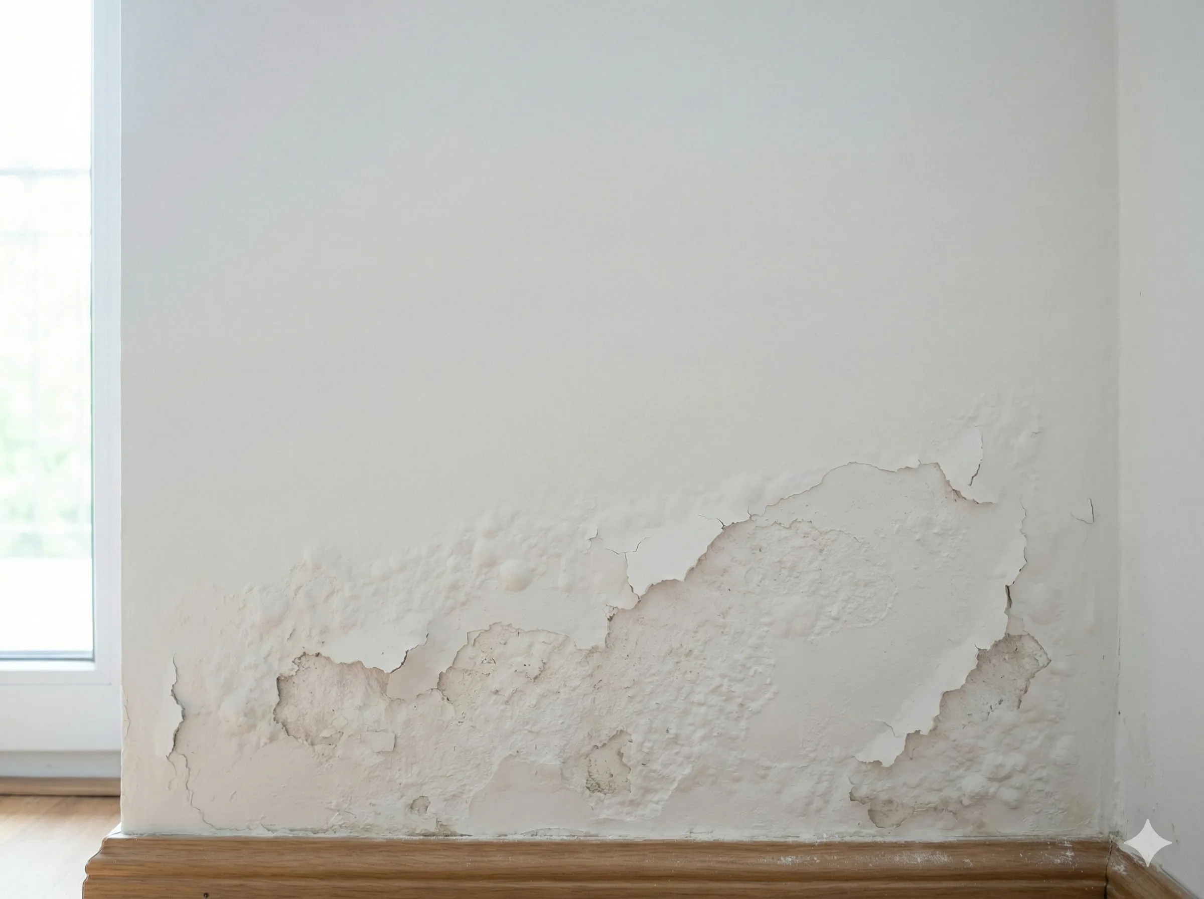 Pintura desconchada por humedad capilar